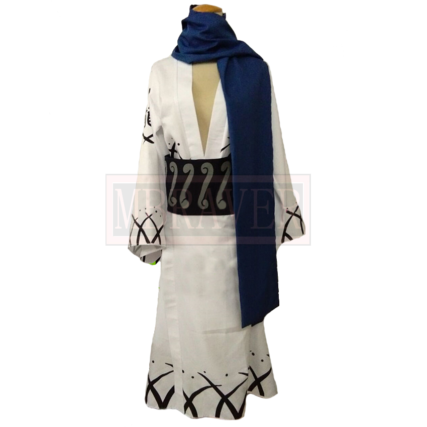 Men'S Kimono Accessories - Samurai Ryuma สีฟ้าสีขาวกิโมโนคอสเพลย์ต่อสู้ชุดเครื่องแต่งกายฮาโลวีน Party Christmas Custom