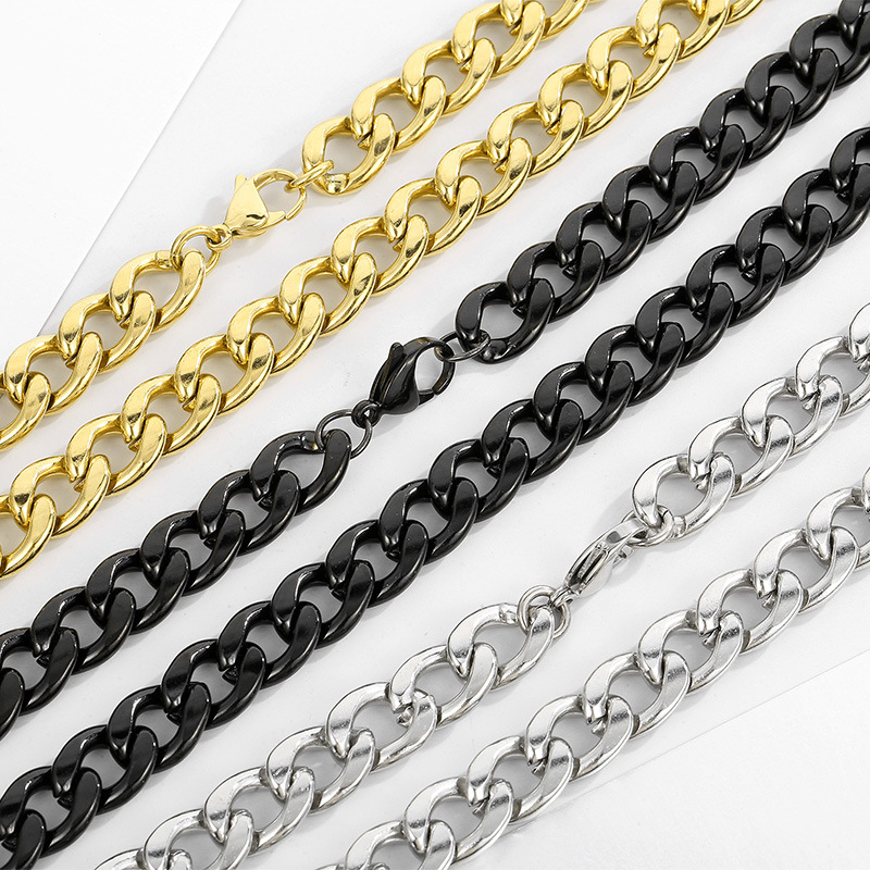 Men Accessories Neck Chain - สร้อยคอคิวบาลิงค์สแตนเลสสตีล HNSP 316L สำหรับผู้ชาย เครื่องประดับแฟชั่น สร้อยคอแบบโชคเกอร์