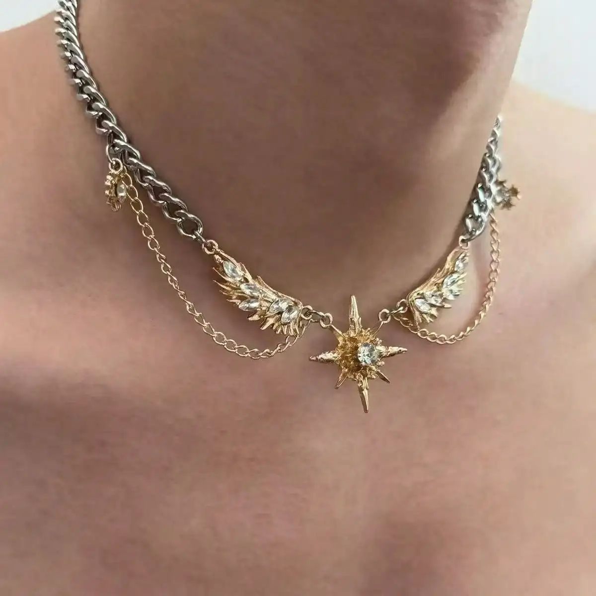สร้อยคอโชคเกอร์สไตล์โกธิคพังก์ - Men Accessories Neck Chain บทวิจารณ์และราคา