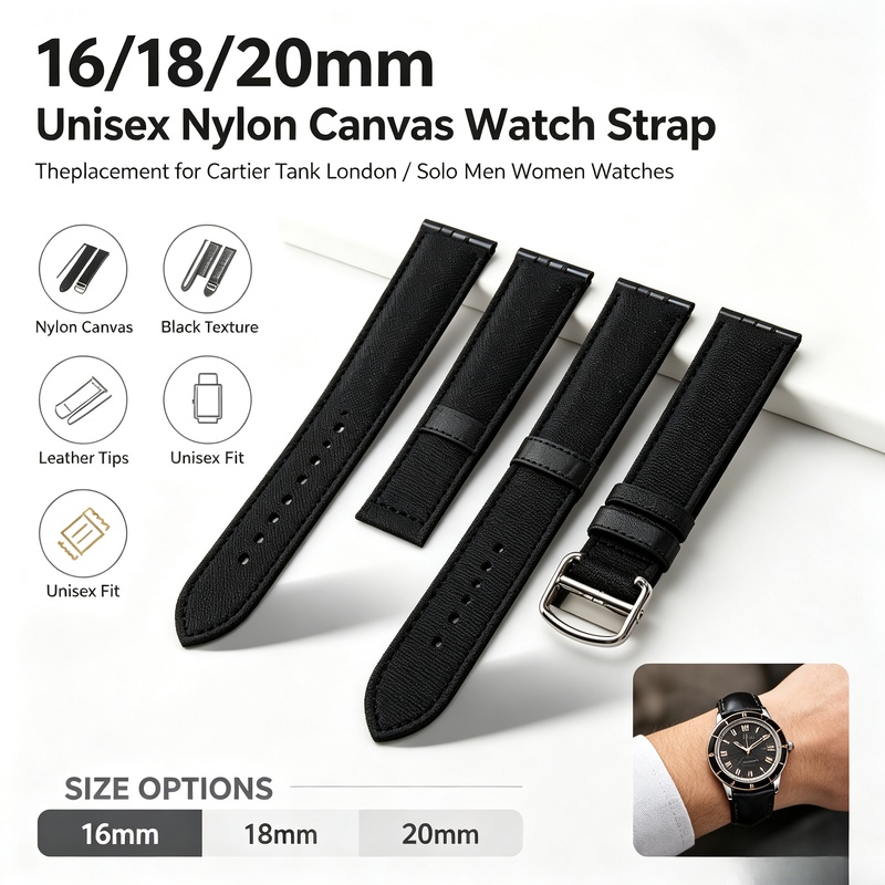 16/18/20 มม. สายนาฬิกาผ้าแคนวา - Men'S Accessories London บทวิจารณ์และราคา